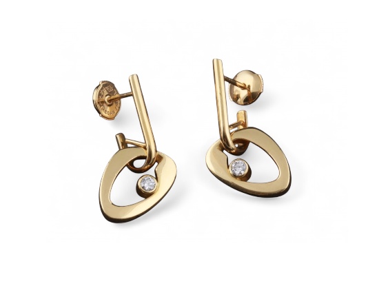 Georg Jensen gold & diamond earrings