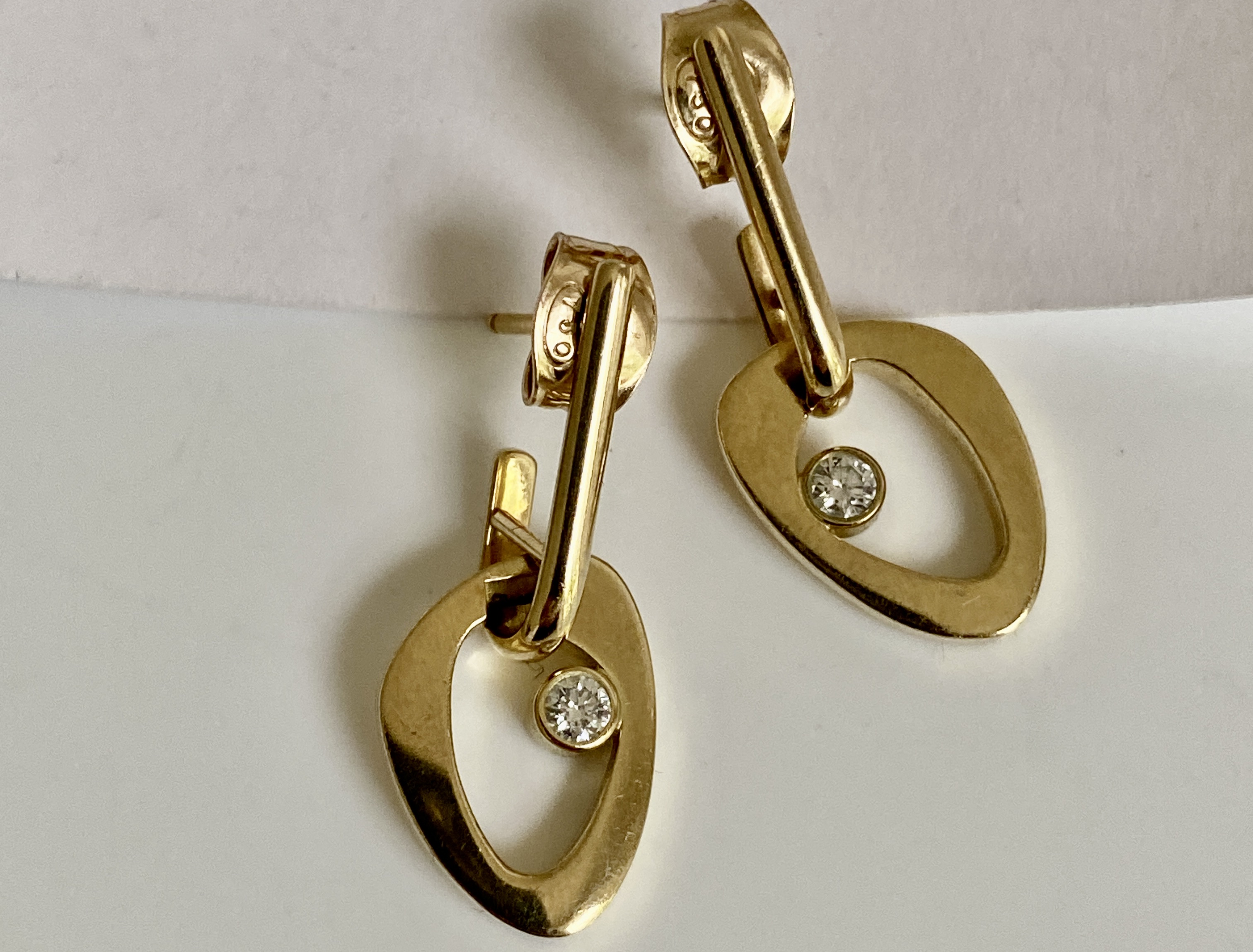 Georg Jensen 18k Gold Diamond Earrings Lina Christensen 