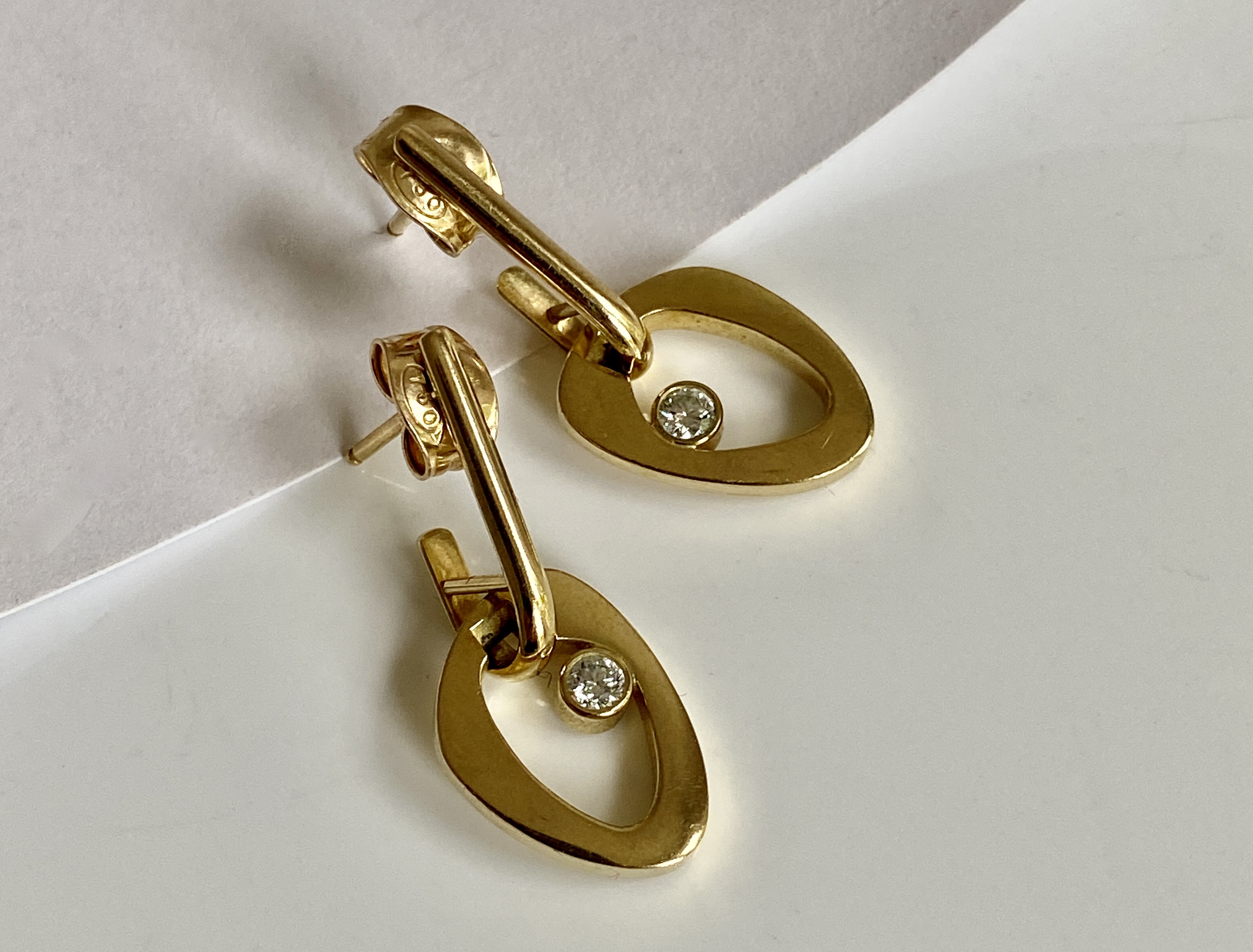 Georg Jensen 18k Gold Diamond Earrings Lina Christensen 
