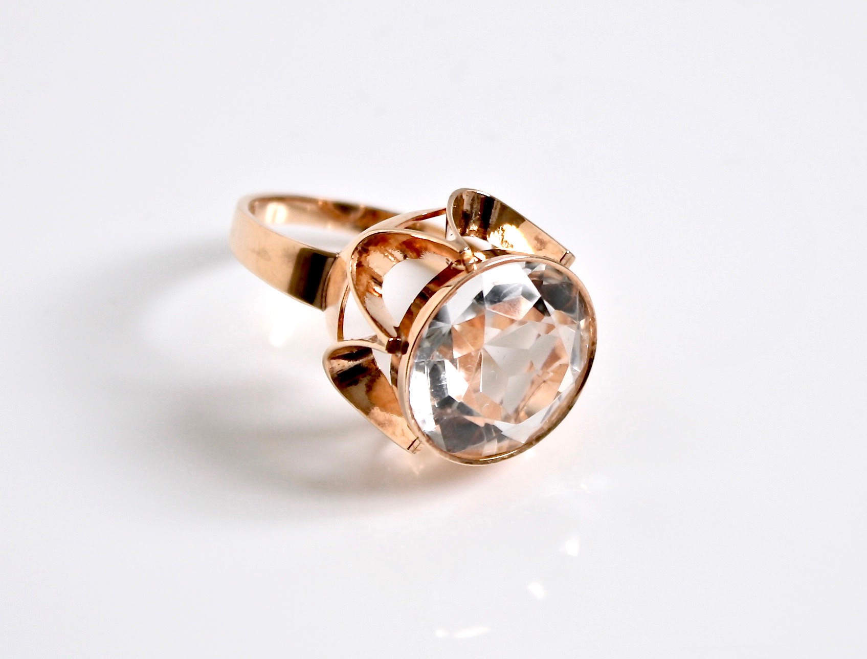 14k-gold-&-rock-crystal-ring-designed-by-Niels-Westerback-Finland