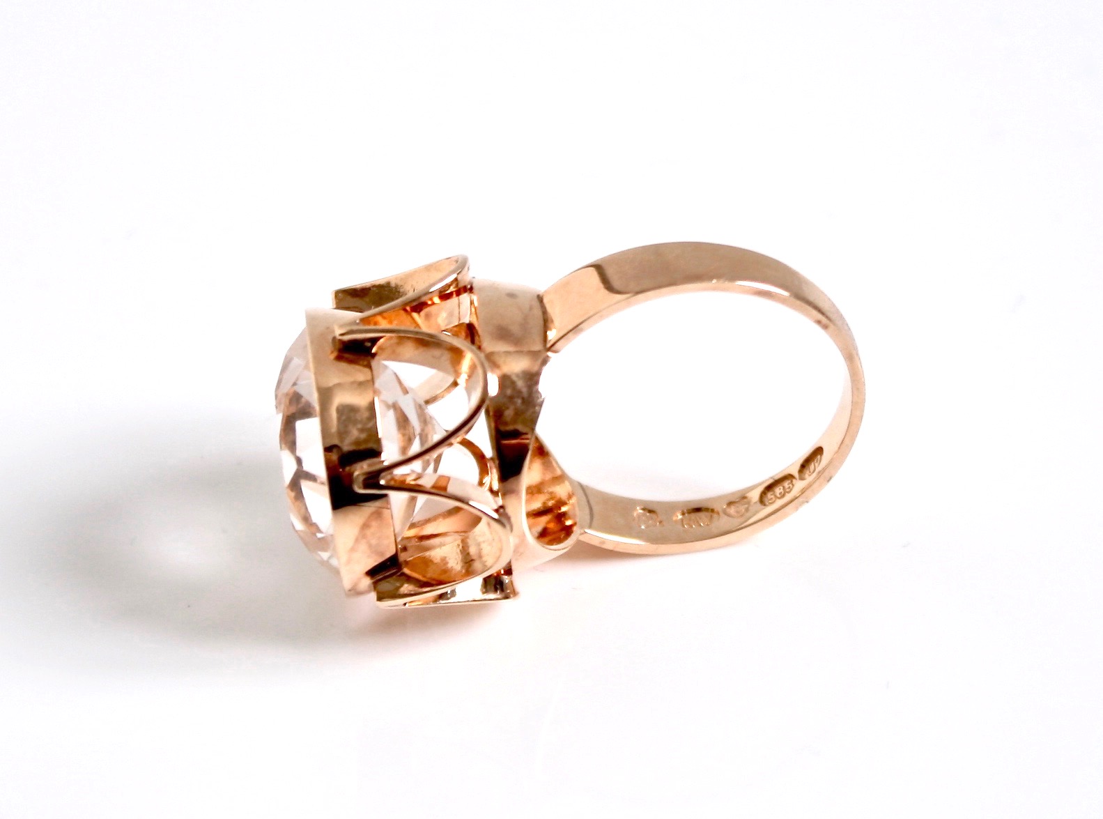 14k-gold-&-rock-crystal-ring-designed-by-Niels-Westerback-Finland