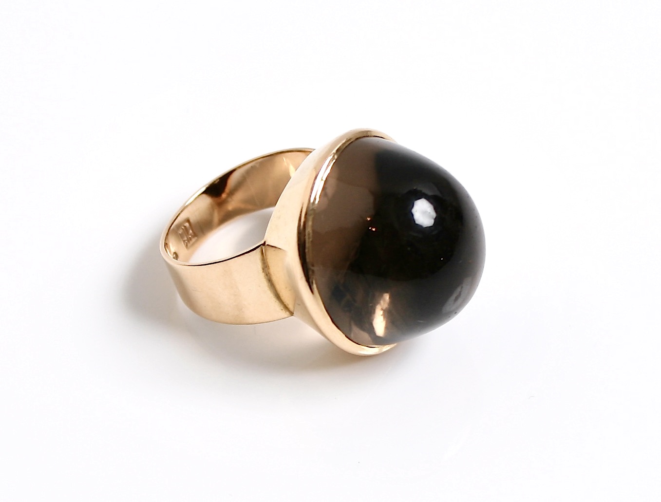 14k-gold-&-smokey-Quartz-"Pools-of-Light"-ring-designed-by-Kaunis-Koru-Finland 
