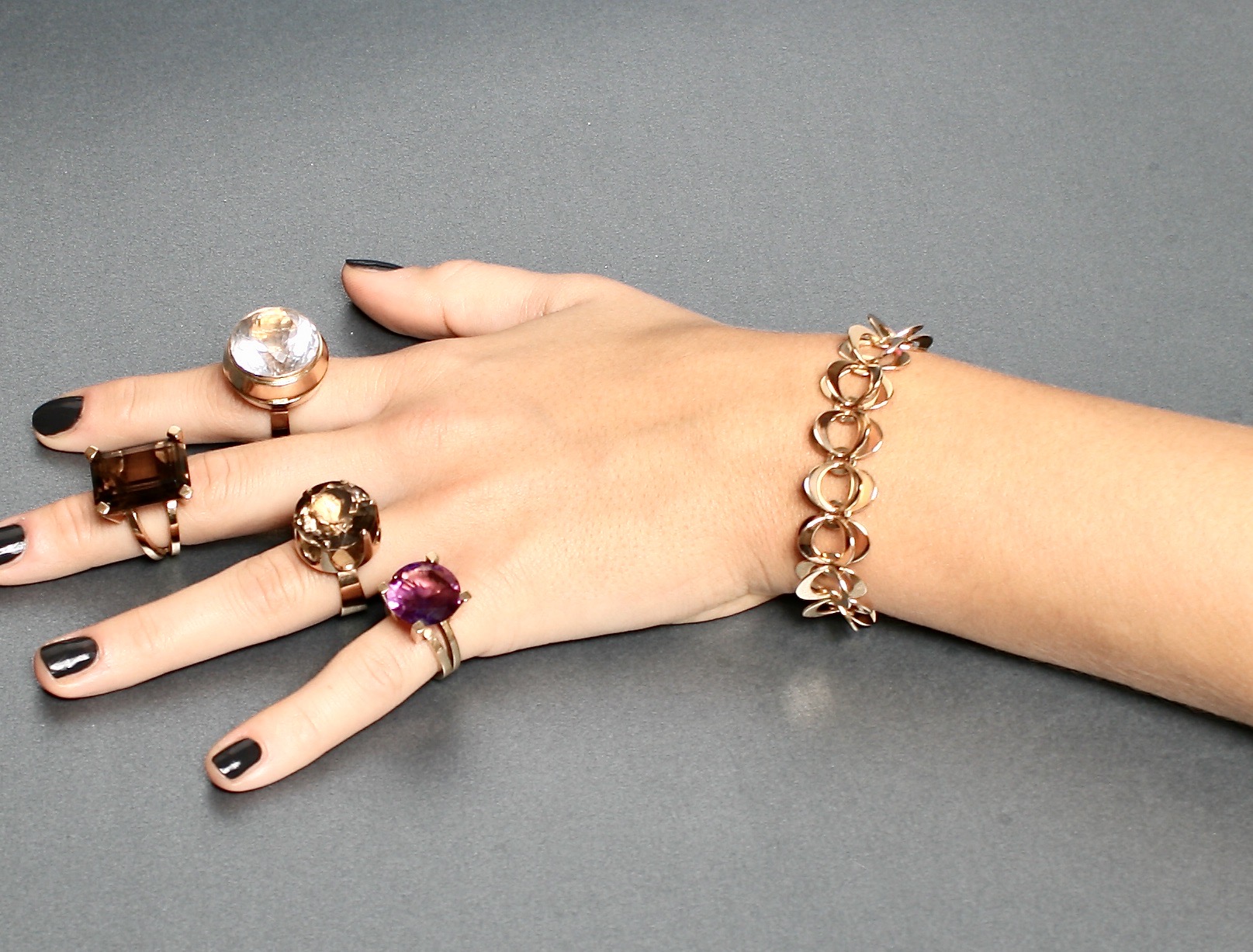 gold open work bracelet designed by Theresia Hvorslev Sweden