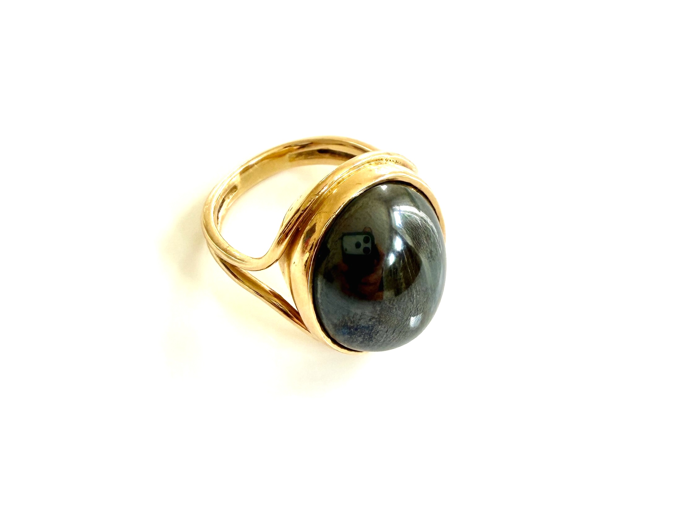 Hans Hansen 14k Gold & Hematite Ring