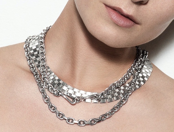 Collier Ras De Cou Vintage - Inclusion Résine Style Jensen Torun - Occasion
