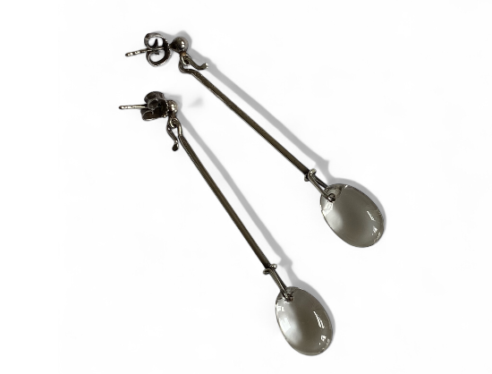 Georg Jensen Torun Bulow Hube Earrings, Torun Bulow Hube Earrings, Georg Jensen Silver Earrings at Grasilver.com, Buy Original Vintage Earrings Clear  Quartz & Sterling Silver Designed by Vivianna Torun Bulow-Hube for Georg Jensen Denmark c.1960