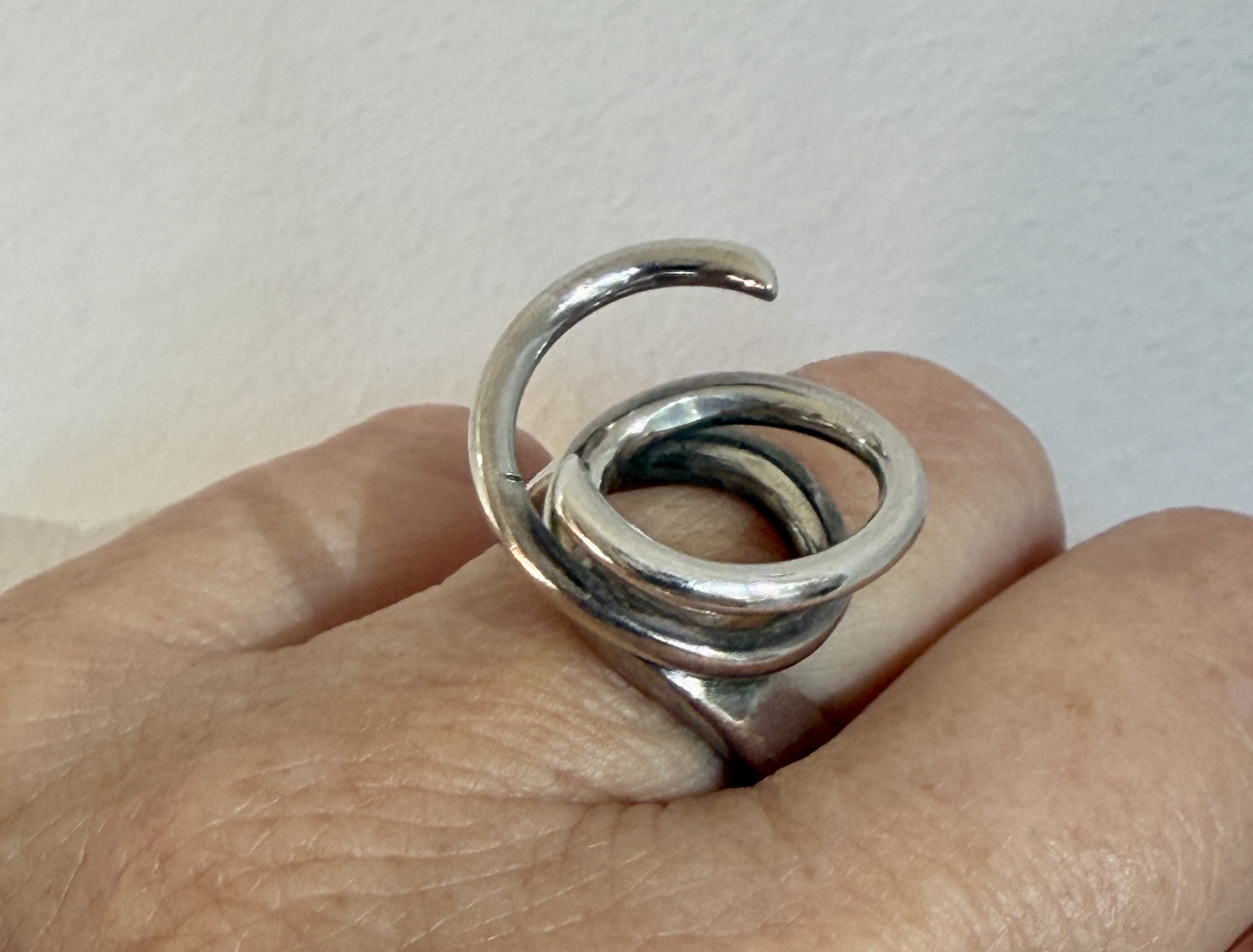 "Rare Vintage Original" Sterling Silver  Handmade ring Designed by Jens Asby Denmark at Grasilver.com  Signed JA in a Triangle